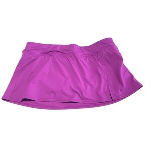 Lands' End size 8 Mini swim skirt w slit tummy control Purple 360767